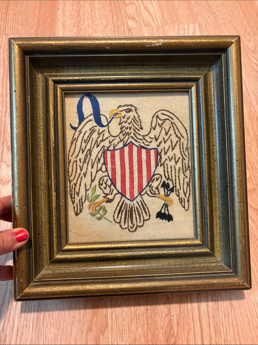 Bald eagle antique wall art framed